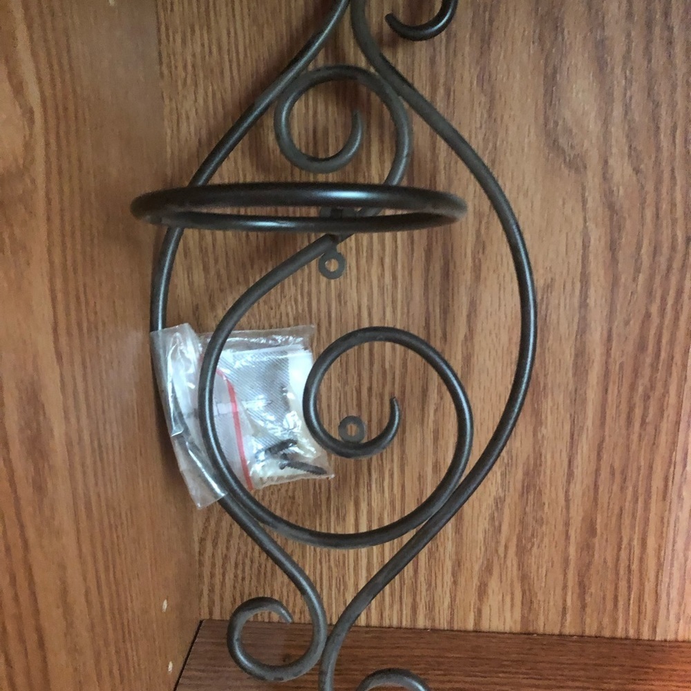 Wall Candle Holder Hanger Pewter Look